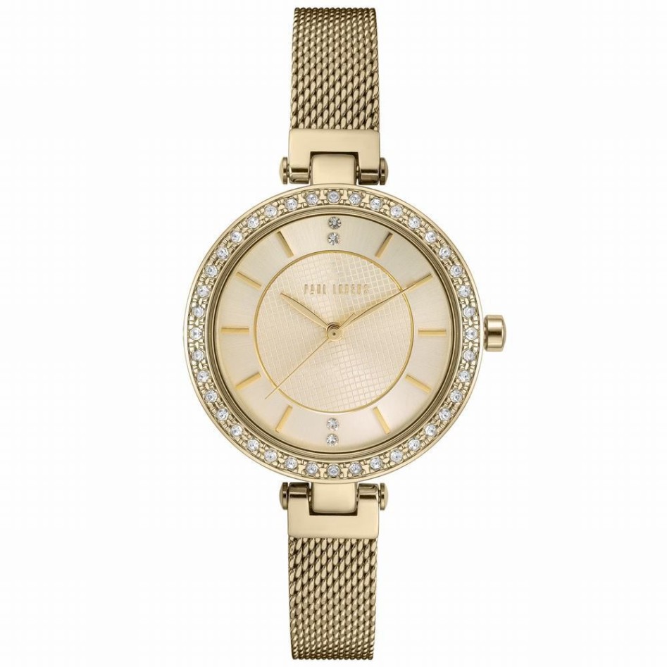 Zegarek Damski Paul Lorens PL10995B-4D1 na bransolecie mesh w kolorze Złoty/Złoty o szerokości 10/10mm