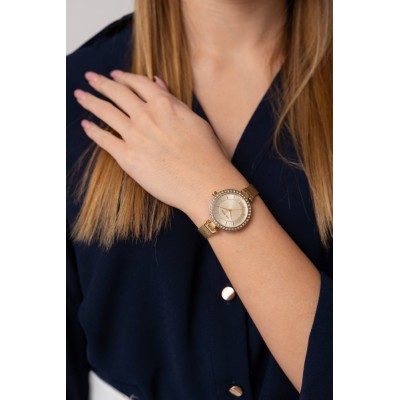 Zegarek Damski Paul Lorens PL10995B-4D1 na bransolecie mesh w kolorze Złoty/Złoty o szerokości 10/10mm