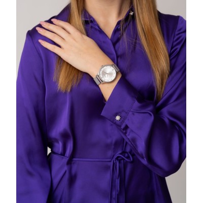 Zegarek Damski Paul Lorens PL10317B9-3C1 na bransolecie mesh w kolorze Srebrny/Srebrny o szerokości 16/16mm