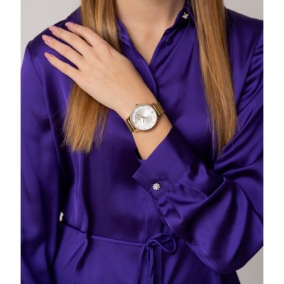 Zegarek Damski Paul Lorens PL10317B9-3D1 na bransolecie mesh w kolorze Złoty/Złoty o szerokości 16/16mm