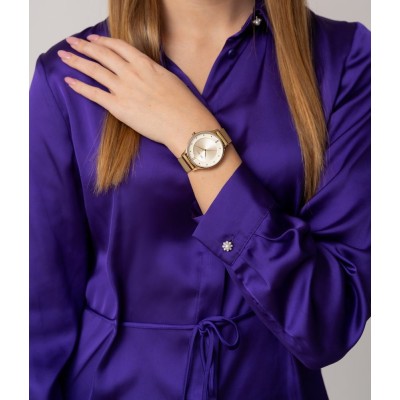 Zegarek Damski Paul Lorens PL10317B9-4D1 na bransolecie mesh w kolorze Złoty/Złoty o szerokości 16/16mm