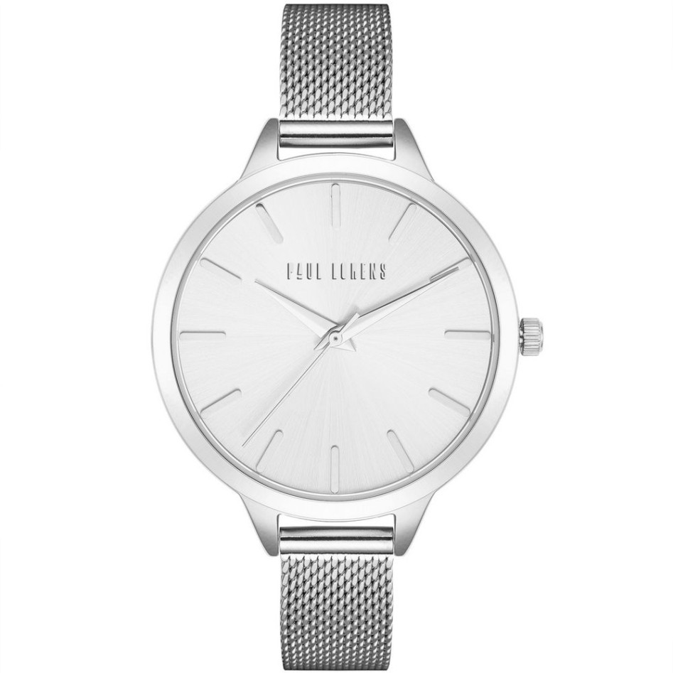 Zegarek Damski Paul Lorens PL10296B-3C1 na bransolecie mesh w kolorze Srebrny/Srebrny o szerokości 12mm