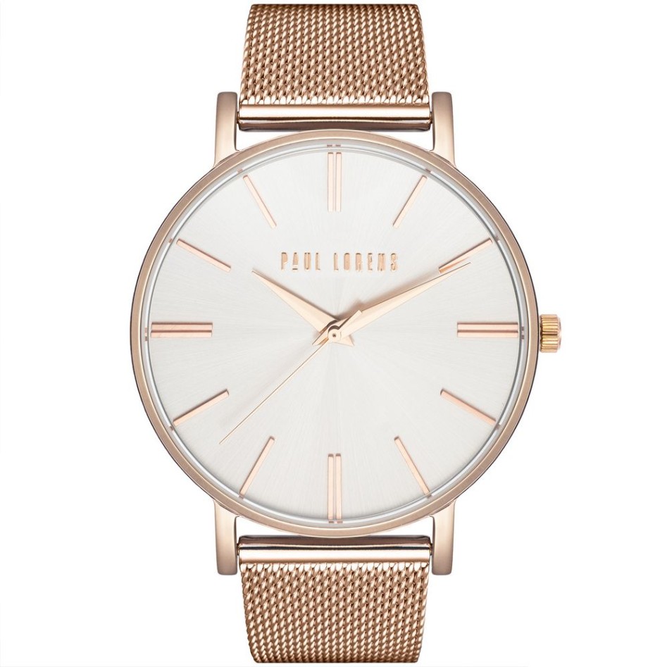 Zegarek Damski Paul Lorens PL10401B-3D3 na bransolecie mesh w kolorze Różowe Złoto/Różowe Złoto o szerokości 20/18mm