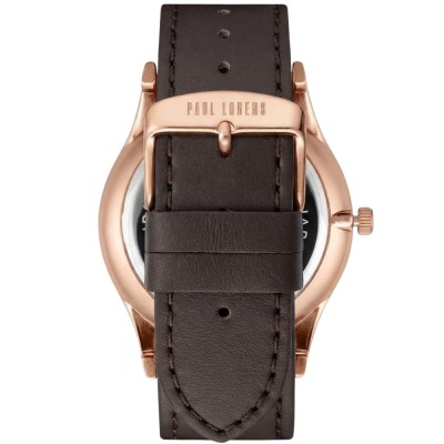 Zegarek Męski Paul Lorens PL7028A2-1B1 na pasku skórzanym w kolorze Miedziany/Brązowy o szerokości 24/22mm