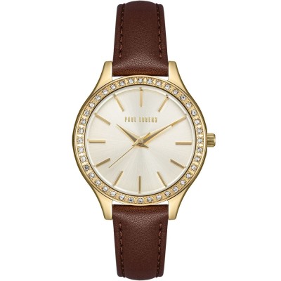Zegarek Damski Paul Lorens PL10482A2-4B2 na pasku skórzanym w kolorze Złoty/Brązowy o szerokości 14/12mm