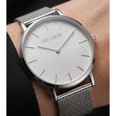Zegarek Damski Paul Lorens PL8709B2-3C1 na bransolecie mesh w kolorze Srebrny/Srebrny o szerokości 22/20mm