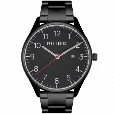 Zegarek Męski Paul Lorens PL1273B2-1A5 na bransolecie stalowej w kolorze Czarny/Czarny o szerokości 22/20mm