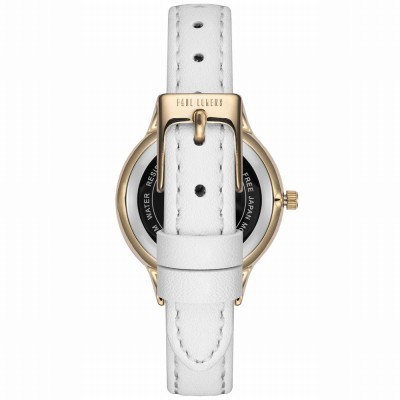 Zegarek Damski Paul Lorens PL12491A-3C2-2 na pasku skórzanym w kolorze Biały/Biały o szerokości 12/10mm